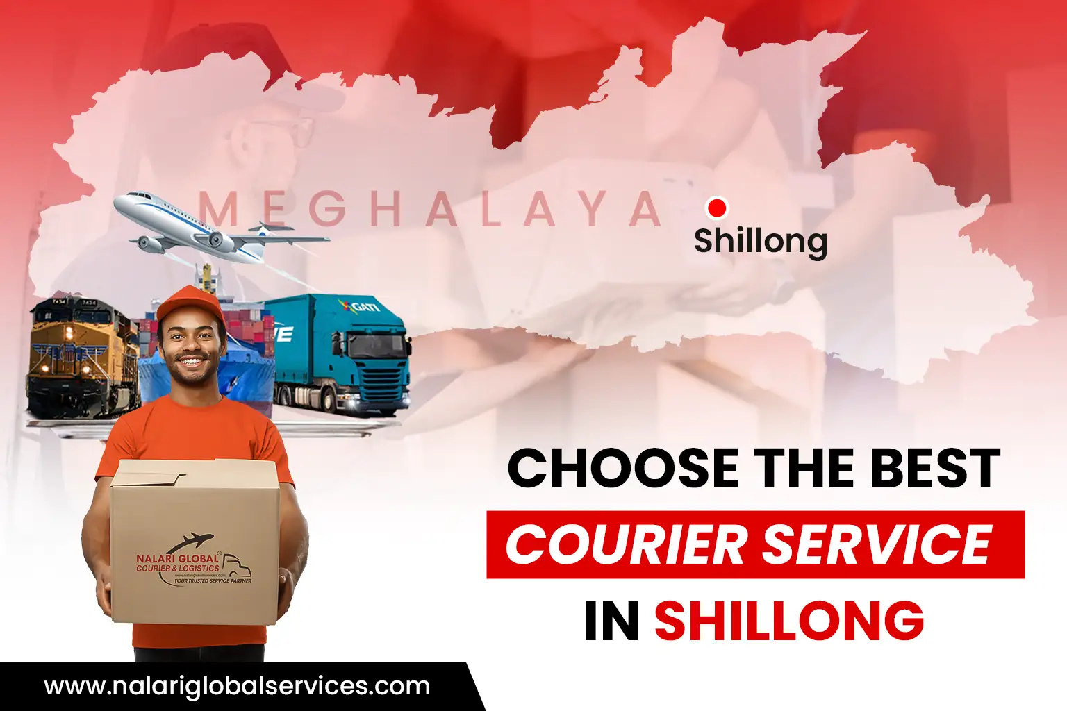 courier delivery service in Shillong handing parcel to customer