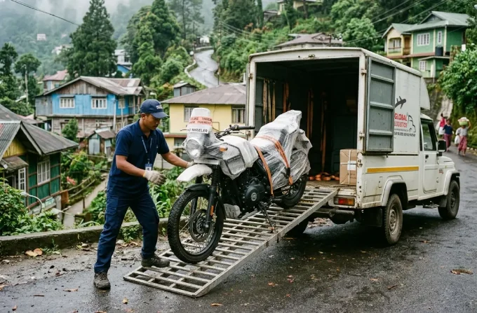 Door to Door Bike Transport in Shillong door to door bike transport service delivering motorcycle to customer home
