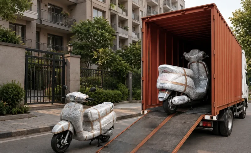 bike transport by road using secure motorcycle carrier truck